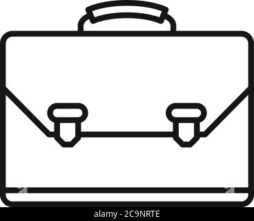 Icona della valigia da ufficio in pelle. Contorno pelle ufficio valigia icona vettore per web design isolato su sfondo bianco Illustrazione Vettoriale
