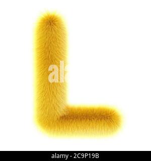 3d Duckling creativo carino cartoon pelliccia lettera L Foto Stock