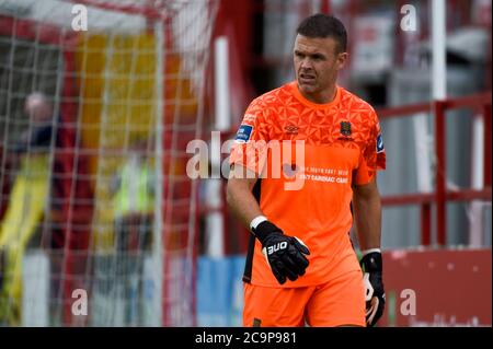 Dublino, Irlanda. 01 agosto 2020. Brian Murphy of Waterford durante la partita SSE Airtricity Premier Division tra Shelbourne FC e Waterford FC al Tolka Park di Dublino, Irlanda, il 1 agosto 2020 (Foto di Andrew SURMA/SIPA USA) Credit: Sipa USA/Alamy Live News Foto Stock