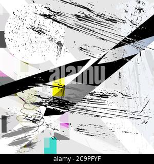 composizione astratta dello sfondo, con tratti e schizzi Illustrazione Vettoriale
