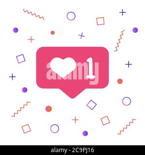 Icona tipo notifica. Icona dell'app social network. Illustrazione vettoriale. Illustrazione Vettoriale