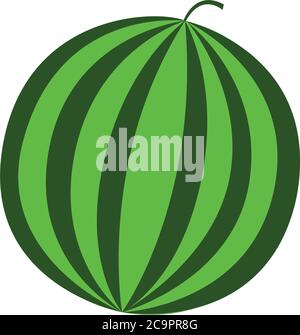 Icona cocomero illustrazione piatta isolato su bianco Illustrazione Vettoriale