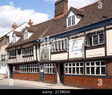 Storico Lord Nelson Inn, Adnams casa pubblica, Fore Street, Ipswich, Suffolk, Inghilterra, Regno Unito Foto Stock