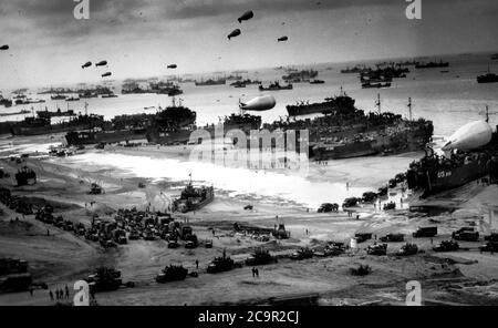 D-Day invasione della Normandia in operazione Overlord durante la seconda guerra mondiale Foto Stock