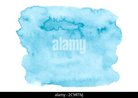 Macchie isolate di acquerello blu mare. Sfondo watercolor per il design. Foto Stock