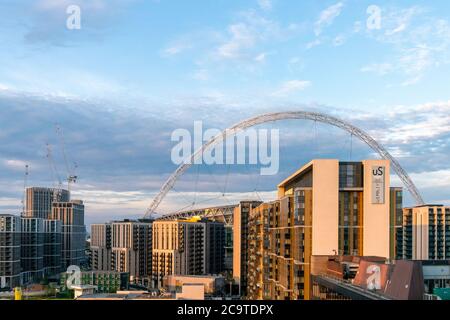 Scena mattutina dello Stadio di Wembley, Wembley Park. Foto Stock