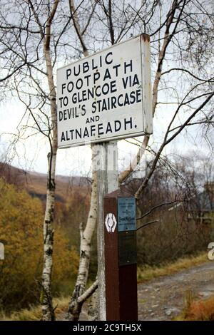 Entlang des West Highland Ways im novembre a Schottland. Foto Stock