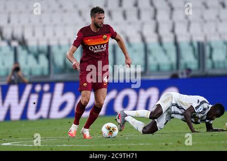 Torino (Italia) 01 agosto 2020. Serie Italiana A. Juventus FC vs Roma. Bryan Cristante di come Roma. Foto Stock