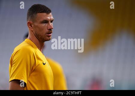 Torino (Italia) 01 agosto 2020. Serie Italiana A. Juventus FC vs Roma. Edin Dzeko di AS Roma. Foto Stock