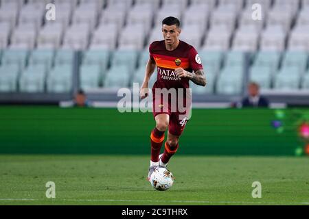 Torino (Italia) 01 agosto 2020. Serie Italiana A. Juventus FC vs Roma. Roger Ibanez di come Roma. Foto Stock