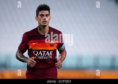 Torino (Italia) 01 agosto 2020. Serie Italiana A. Juventus FC vs Roma. Diego Perotti di AS Roma. Foto Stock