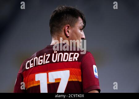 Torino (Italia) 01 agosto 2020. Serie Italiana A. Juventus FC vs Roma. Cengiz sotto di AS Roma. Foto Stock