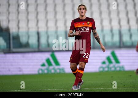 Torino (Italia) 01 agosto 2020. Serie Italiana A. Juventus FC vs Roma. Nicolò Zaniolo di AS Roma. Foto Stock