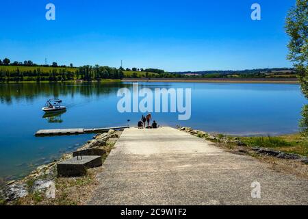 Il serbatoio del Lac de la Liez, vicino alla città di Langres, regione Champagne della Francia Foto Stock