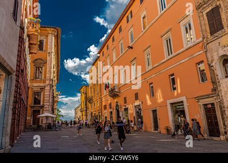 Il centro storico di Perugia, un mix di storia, arte e cultura. Perugia è una capitale italiana della regione Umbria. E 'noto per gli difensori Foto Stock