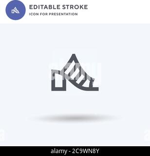 Vettore di icone di ostruzione, segno piatto riempito, pittogramma solido isolato su bianco, illustrazione del logo. Icona di ostruzione per la presentazione. Illustrazione Vettoriale