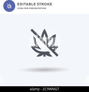 Nessun vettore icona farmaci, segno piatto riempito, pittogramma solido isolato su bianco, illustrazione del logo. Icona Nessun farmaco per la presentazione. Illustrazione Vettoriale