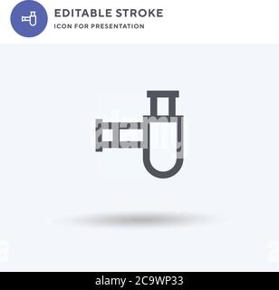 Vettore icona sifone, segno piatto riempito, pittogramma solido isolato su bianco, illustrazione del logo. Icona sifone per la presentazione. Illustrazione Vettoriale