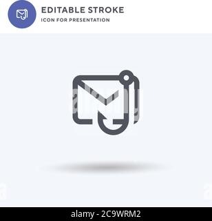 Vettore di icone di phishing, segno piatto riempito, pittogramma solido isolato su bianco, illustrazione del logo. Icona di phishing per la presentazione. Illustrazione Vettoriale