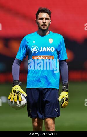 LONDRA, REGNO UNITO. 2 agosto 2020 - Jake Kean (30) della contea di Notts si riscalda durante la finale di Playoff della Vanarama National League tra Notts County e Harrogate Town al Wembley Stadium, Londra. (Credit: Jon Hobley | MI News) Credit: MI News & Sport /Alamy Live News Foto Stock