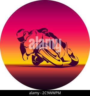 Racer ride sportbike eps 10 vettore icona isolato Illustrazione Vettoriale