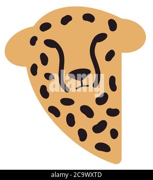 Cheetah testa animale selvaggio logo illustrazione vettoriale Illustrazione Vettoriale