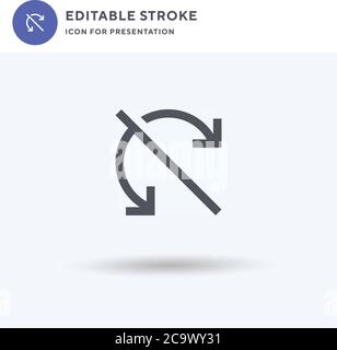 Non arrotolare vettore icone, segno piatto pieno, pittogramma solido isolato su bianco, illustrazione del logo. Icona non arrotolare per la presentazione. Illustrazione Vettoriale