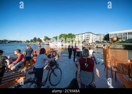 A bordo di un traghetto chiamato 'Föri' a Turku, Finlandia Foto Stock