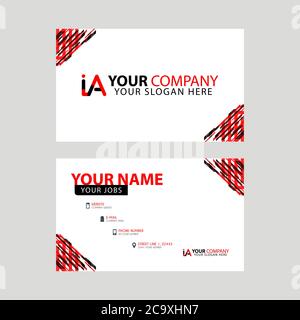 Scheda nome orizzontale con accenti decorativi sul bordo e logo bonus IA in nero e rosso. Design con logo ai Illustrazione Vettoriale