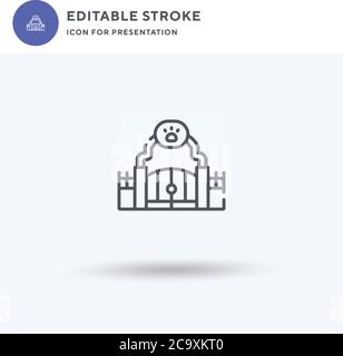 Vettore icona Zoo, segno piatto riempito, pittogramma solido isolato su bianco, illustrazione del logo. Icona Zoo per la presentazione. Illustrazione Vettoriale