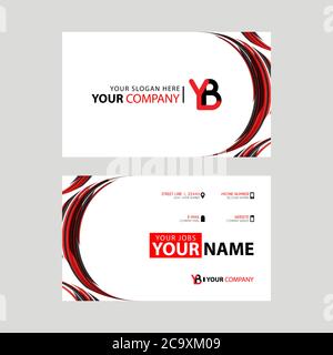 Logo lettera YB in nero che è incluso in un biglietto da visita semplice o con un modello orizzontale. Illustrazione Vettoriale