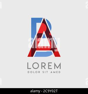 Lettere con logo AB con gradazione blu e rossa Illustrazione Vettoriale