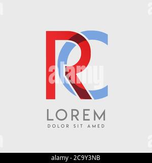 Lettere con logo RC con gradazione blu e rossa Illustrazione Vettoriale