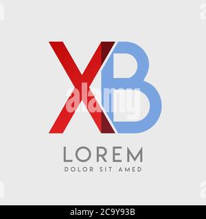 Lettere con logo XB con gradazione blu e rossa Illustrazione Vettoriale