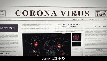 Corona Virus Covid-19 titoli in Giornali Foto Stock
