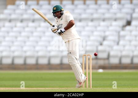 Il Samit Patel di Nottinghamshire batte durante il terzo giorno della partita del Bob Willis Trophy a Trent Bridge, Nottingham. Foto Stock