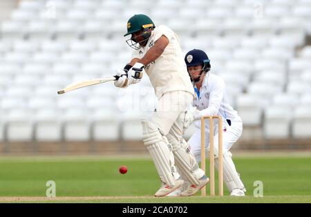 Il Samit Patel di Nottinghamshire batte durante il terzo giorno della partita del Bob Willis Trophy a Trent Bridge, Nottingham. Foto Stock