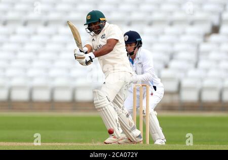 Il Samit Patel di Nottinghamshire batte durante il terzo giorno della partita del Bob Willis Trophy a Trent Bridge, Nottingham. Foto Stock