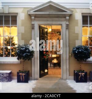 Porta d'ingresso georgiana a Natale nel Regno Unito Foto Stock