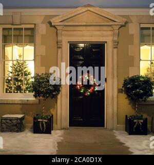 Porta d'ingresso georgiana a Natale nel Regno Unito Foto Stock