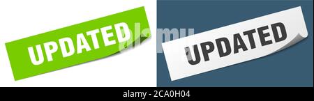 aggiornato set di cartelli per pelatori di carta. aggiornato adesivo Illustrazione Vettoriale
