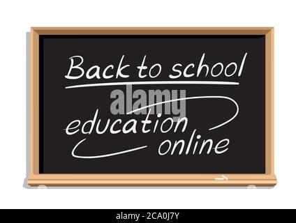 testo di formazione online di ritorno alla scuola Illustrazione Vettoriale