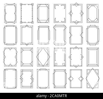 Cornici lineari vintage art deco Illustrazione Vettoriale