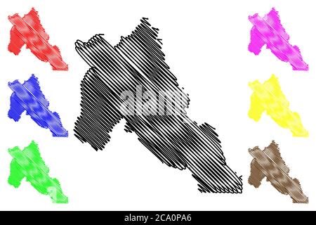 Lemhi County, Idaho (Stati Uniti, Stati Uniti d'America, Stati Uniti, Stati Uniti, Stati Uniti) mappa vettoriale illustrazione, schizzo scrimolo mappa Lemhi Illustrazione Vettoriale