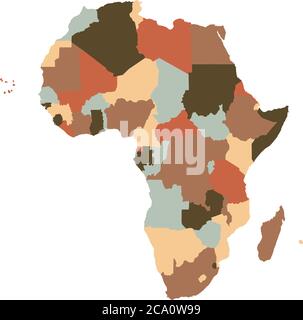 Patchwork della mappa dell'Africa Illustrazione Vettoriale