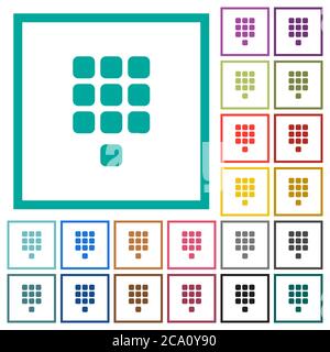 Icone a colori piatte con quadranti su sfondo bianco Illustrazione Vettoriale