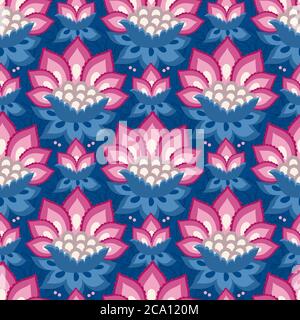 Jacobean illustrazione floreale., sfondo fiori di prato. Sfondo di erbe colorate. Modello vettoriale senza giunture. Ricamo giacobino floreale, Colle di erbe Illustrazione Vettoriale