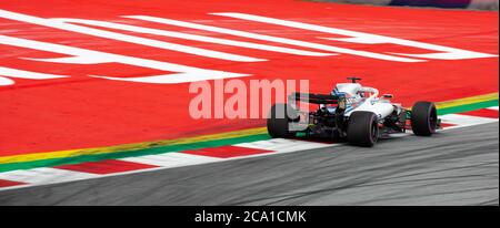 Lancia passeggia nella sua vettura Williams FW41 Mercedes F1 durante le qualifiche del Gran Premio d'Austria 2018 al Red Bull Ring. Foto Stock