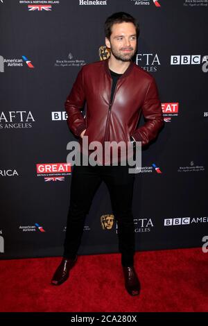 LOS ANGELES - 6 GEN: Sebastian Stan al BAFTA Tea Party Arrivals del 2018 al Four Seasons Hotel Los Angeles il 6 gennaio 2018 a Beverly Hills, California Foto Stock