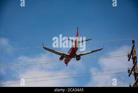 Aereo sul cielo di Los Angeles Foto Stock